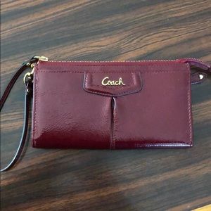 Coach Red Patent Leather wristlet